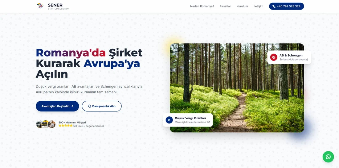 Sener Startup Solutions — Business website